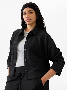 Athleta - Oversized Allure Shirt Jacket, Black, Large